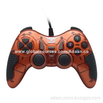 Wired PC USB video game joystick with dual shock, fashionable, in various colors,factory cheap price